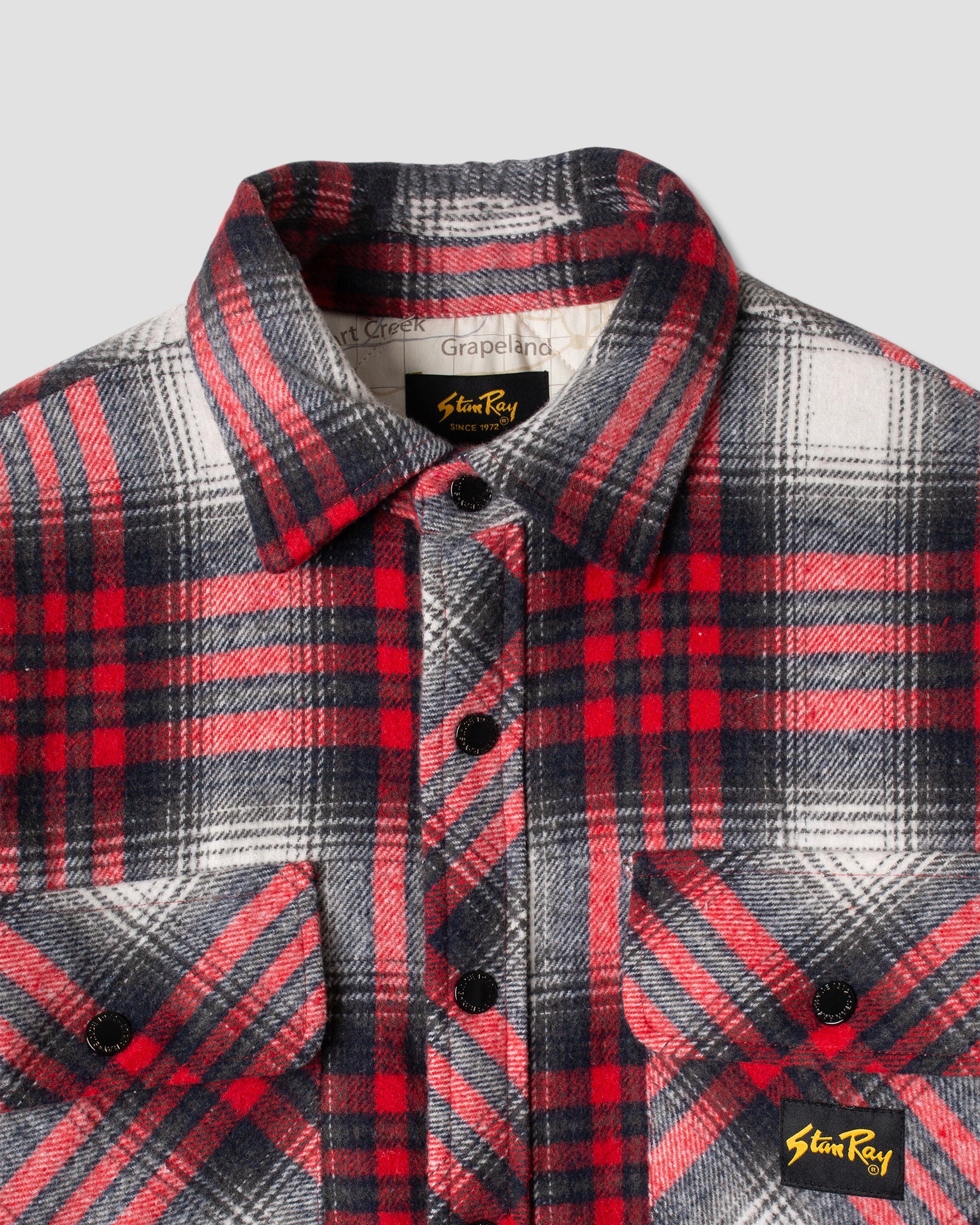 stan-ray-quilted-plaid-overshirt-hemdjacke-red-plaid image 3