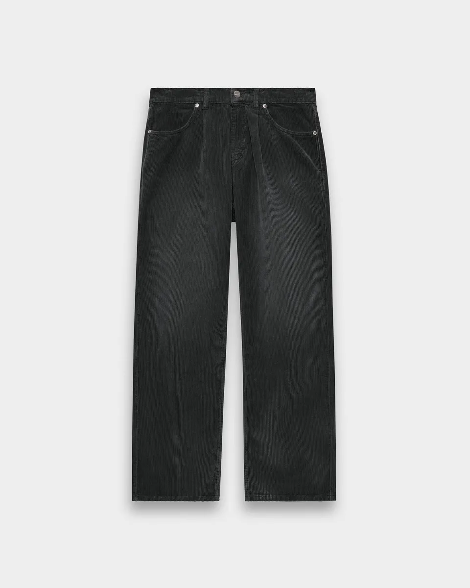eightyfive-bottoms-washed-pleated-corduroy-pants-grey-black image 1