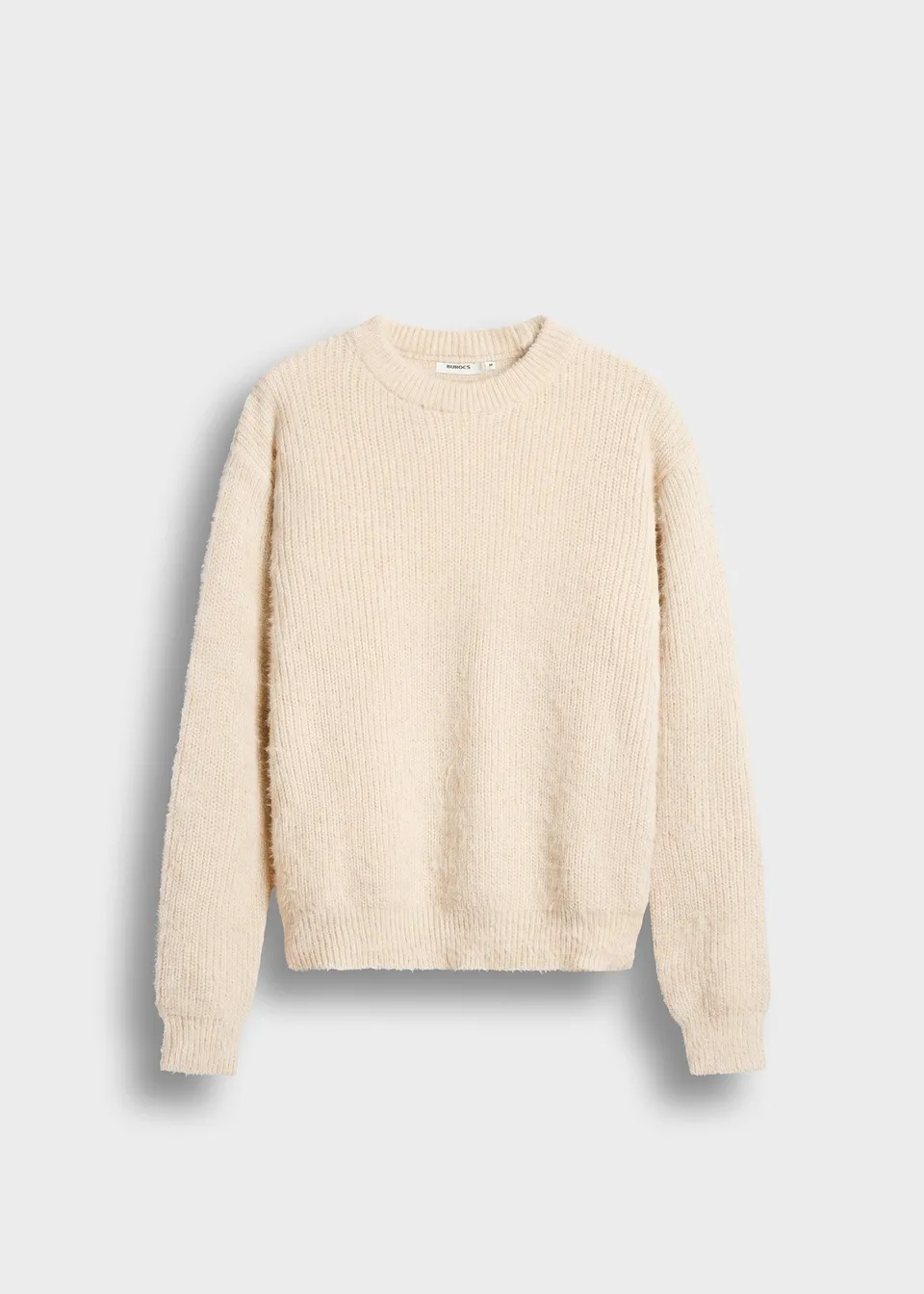 burocs-knitwear-fuzzy-knit-crewneck-pullover-off-white image 1