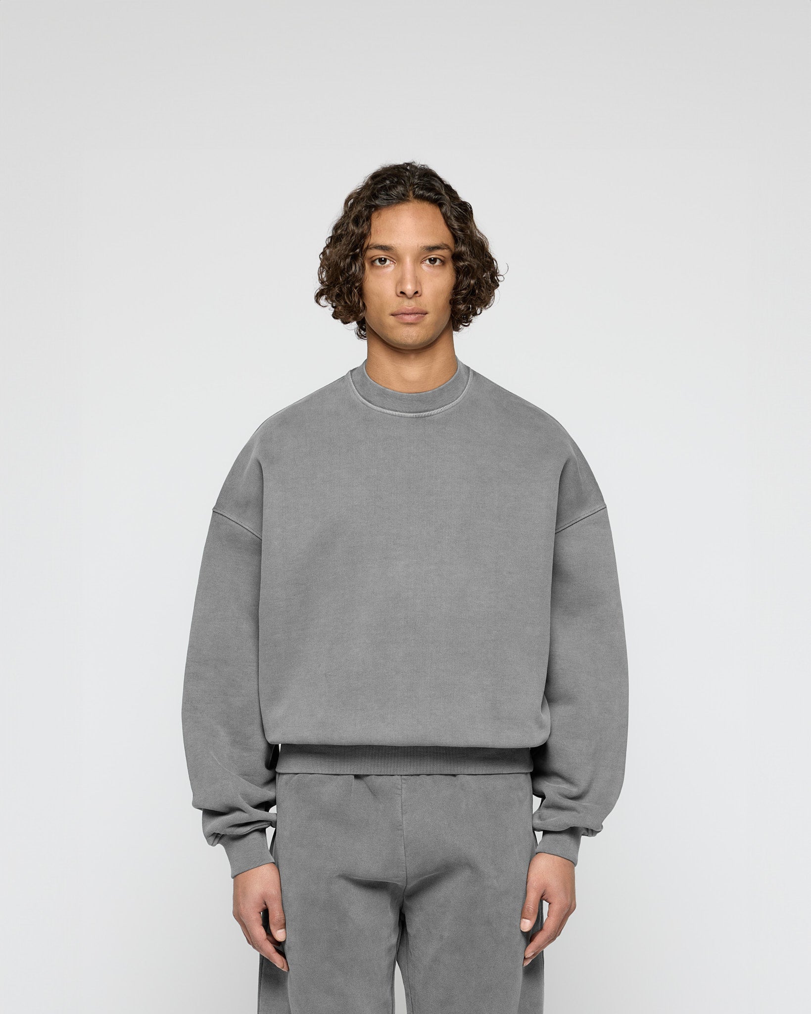 eightyfive-signature-oversized-crewneck-sweater-stone-grey image 2