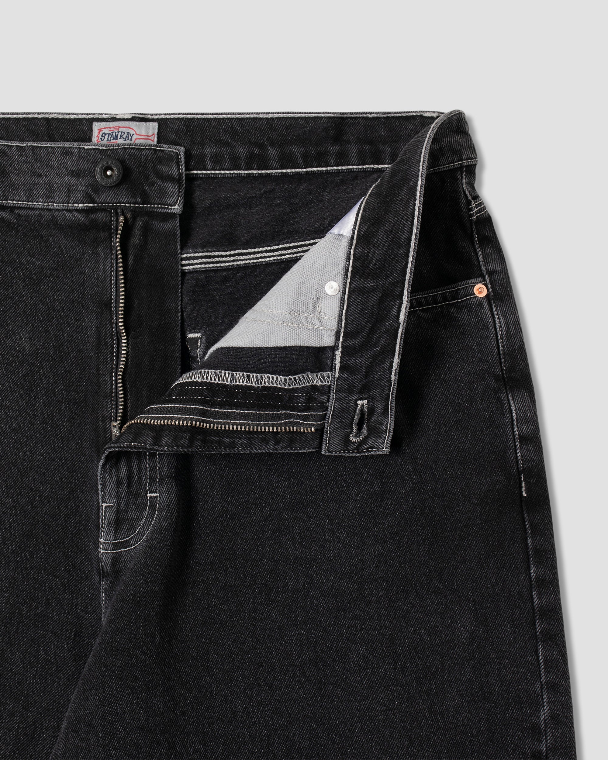 stan-ray-wide-5-short-jeansshorts-washed-black-denim image 5