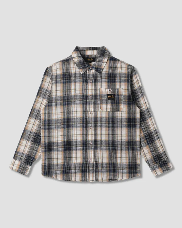 stan-ray-flannel-shirt-hemd-navy-plaid-kurzarm image 1