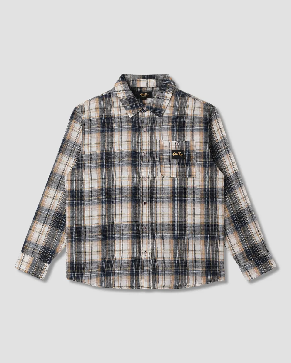 stan-ray-flannel-shirt-hemd-navy-plaid-kurzarm image 1