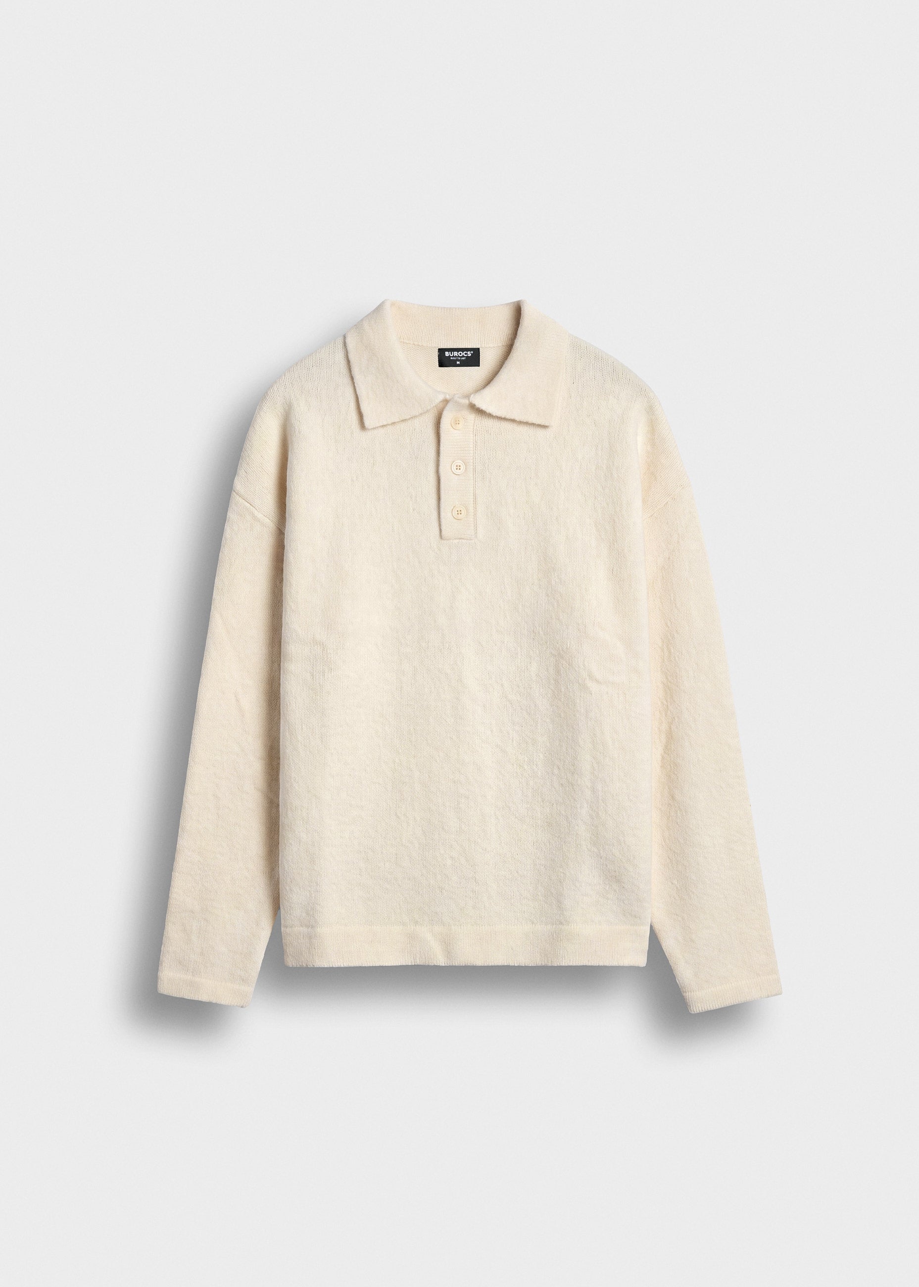 burocs-knitwear-hairy-knit-polo-sweater-beige-wolle image 1