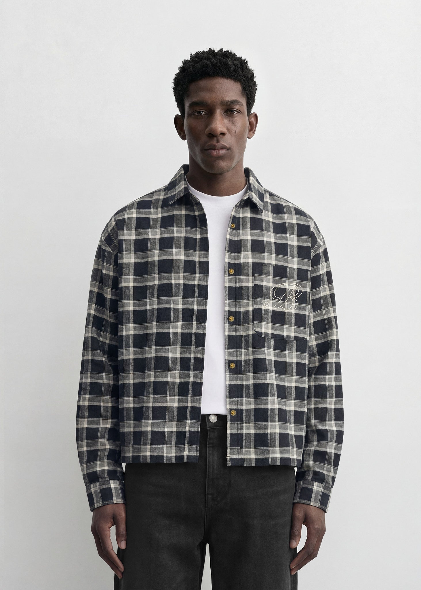 burocs-shirts-checked-shirt-karohemd-schwarz-oversize image 4