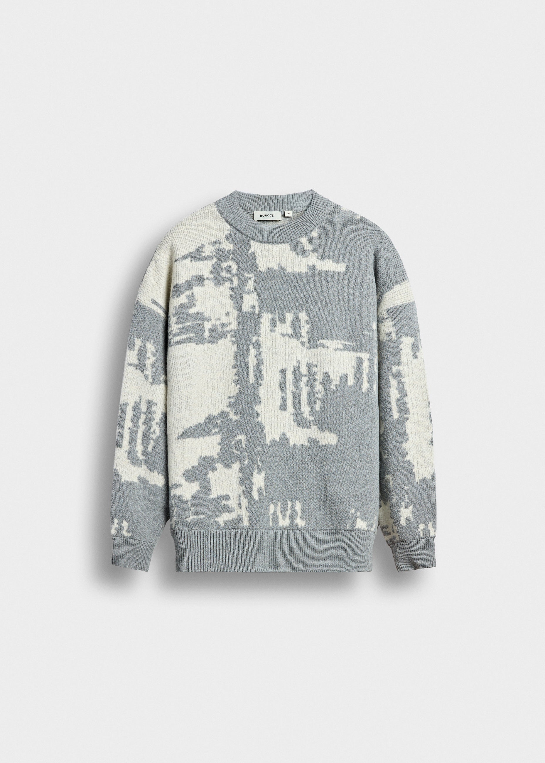 burocs-knit-sweater-strickpullover-grau-oversized-jacquard image 1