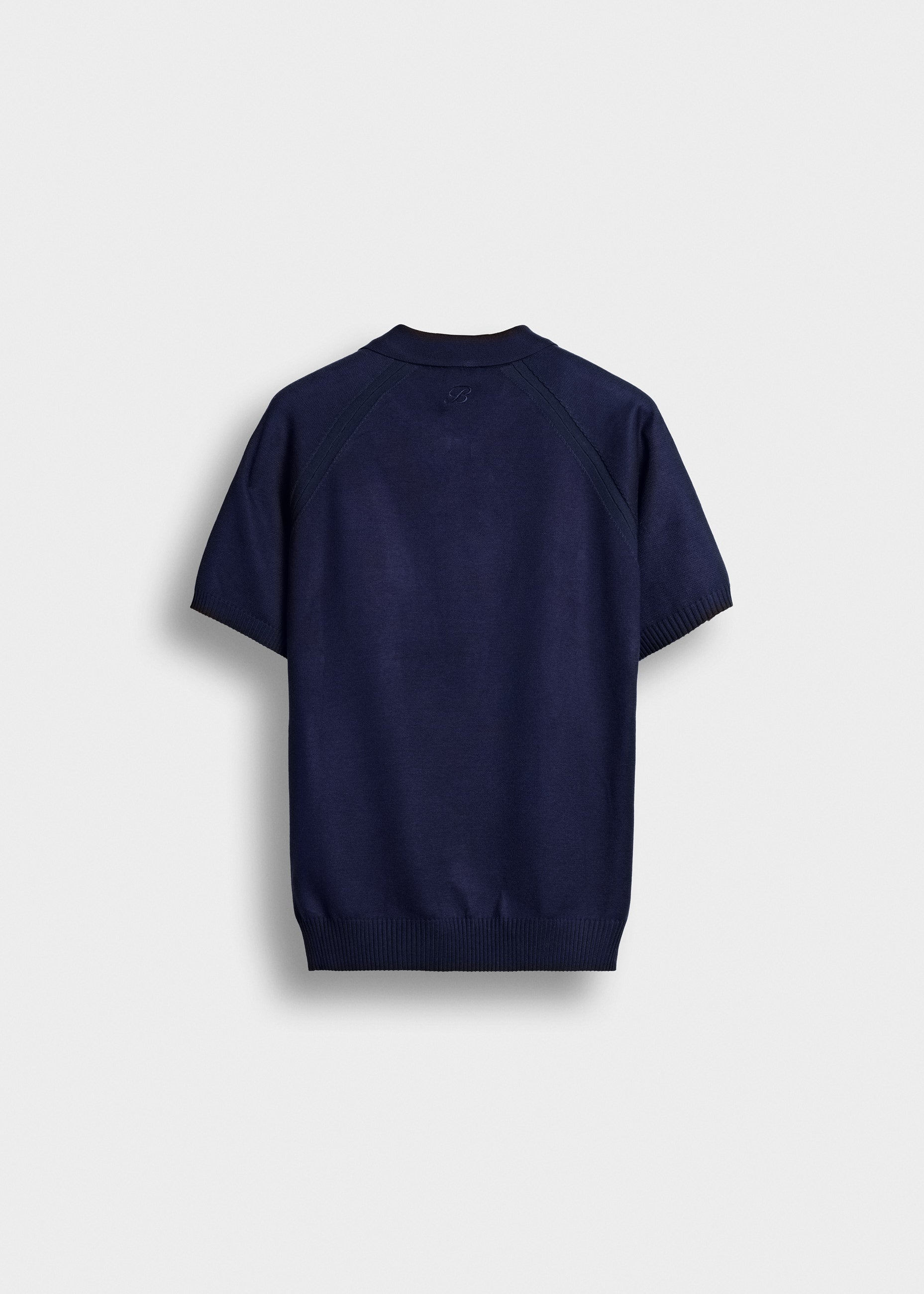 burocs-fine-knit-polo-t-shirt-navy-m-feinstrick image 2