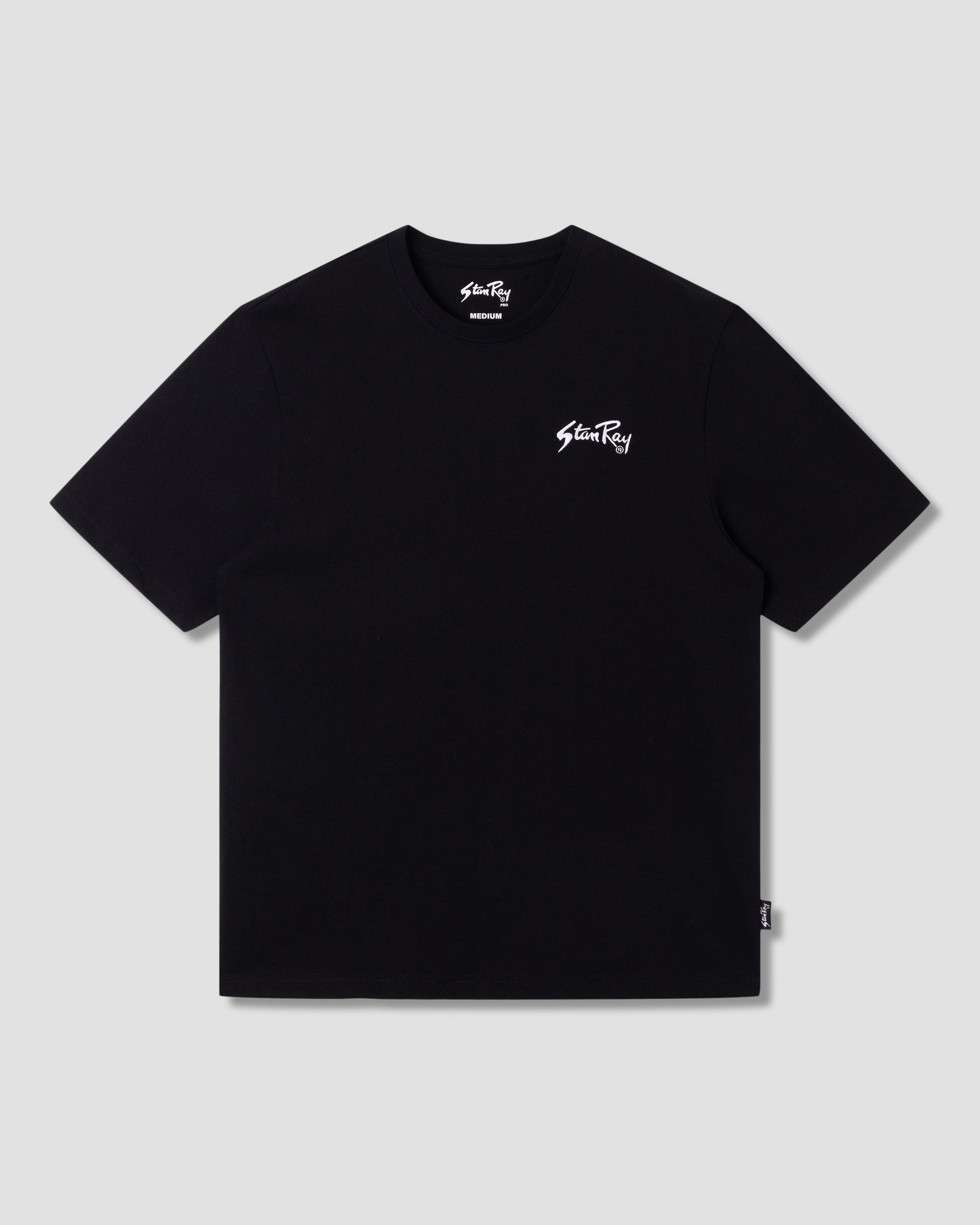stan-ray-embroidery-tee-black-t-shirt-baumwolle image 1