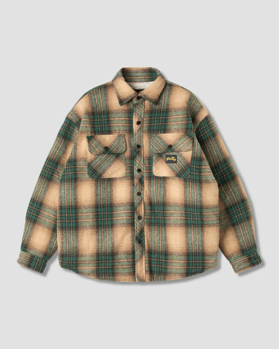stan-ray-quilted-plaid-overshirt-jacke-olive-plaid image 1