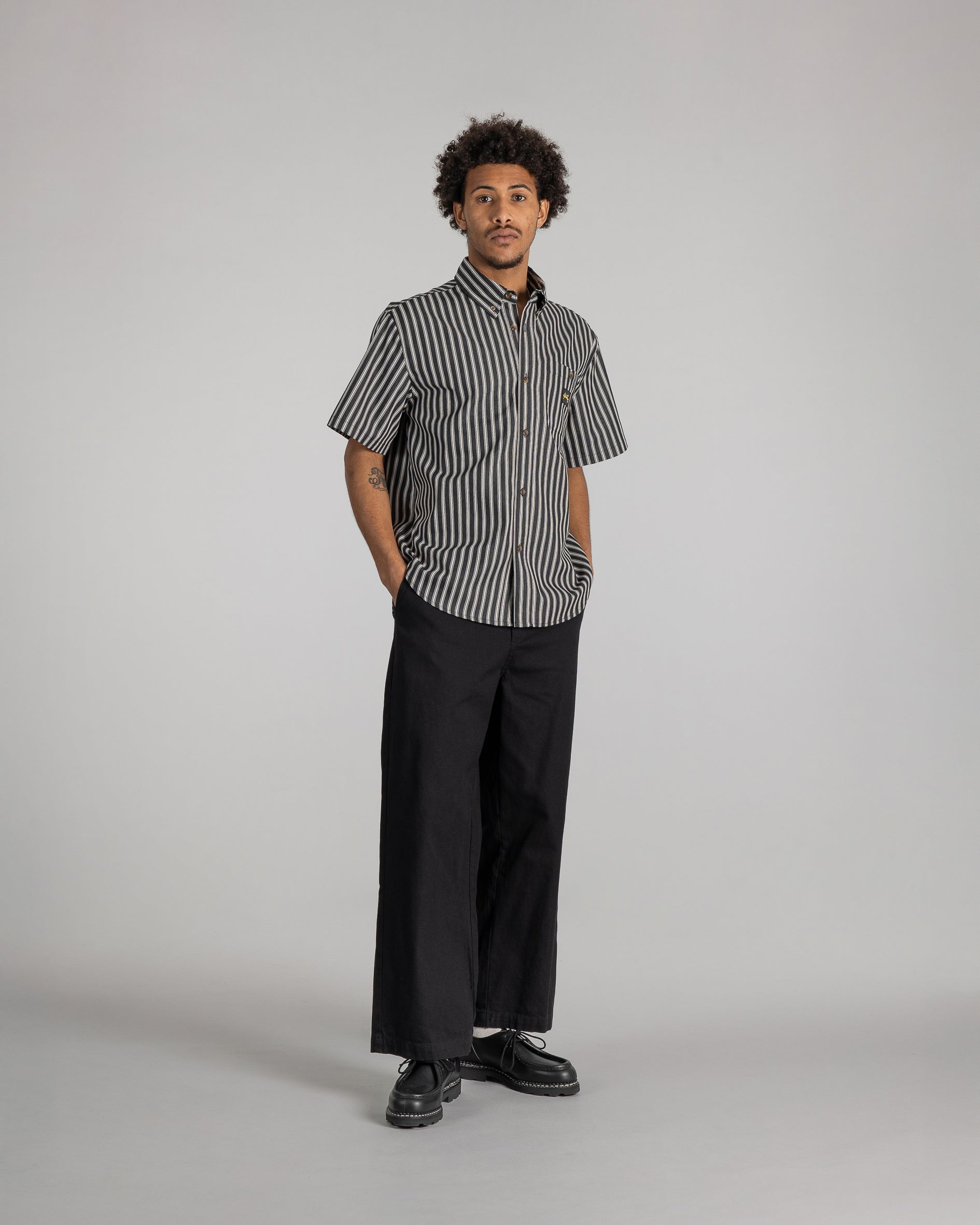 stan-ray-flannel-shirt-kurzarmhemd-charcoal-stripe image 7