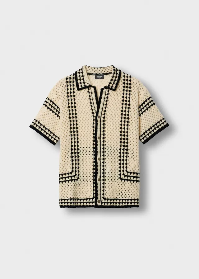 burocs-crochet-bicolor-shirt-hemd-off-white-oversize image 1