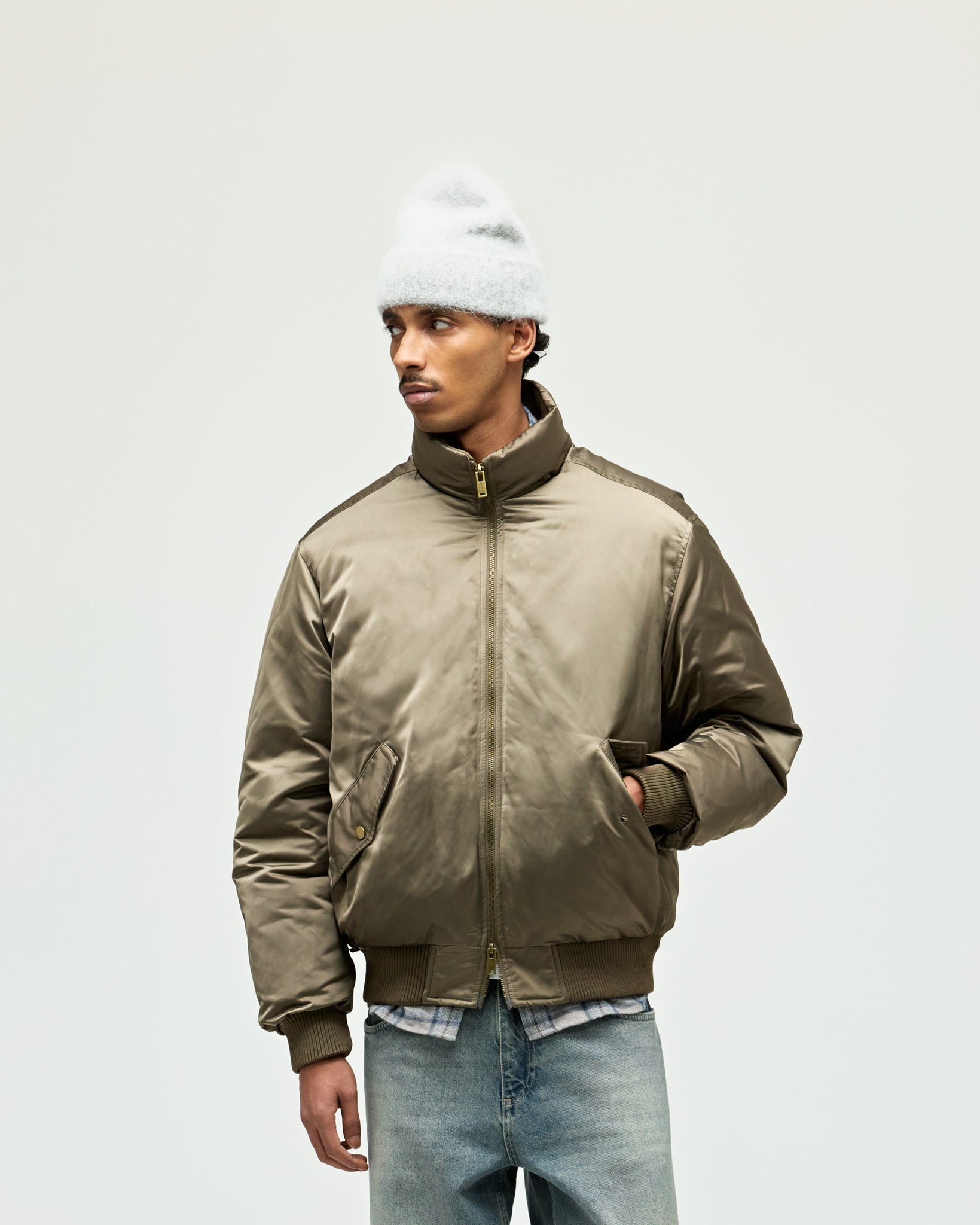 eightyfive-satin-bomber-jacket-olive-herren-regular-fit image 3