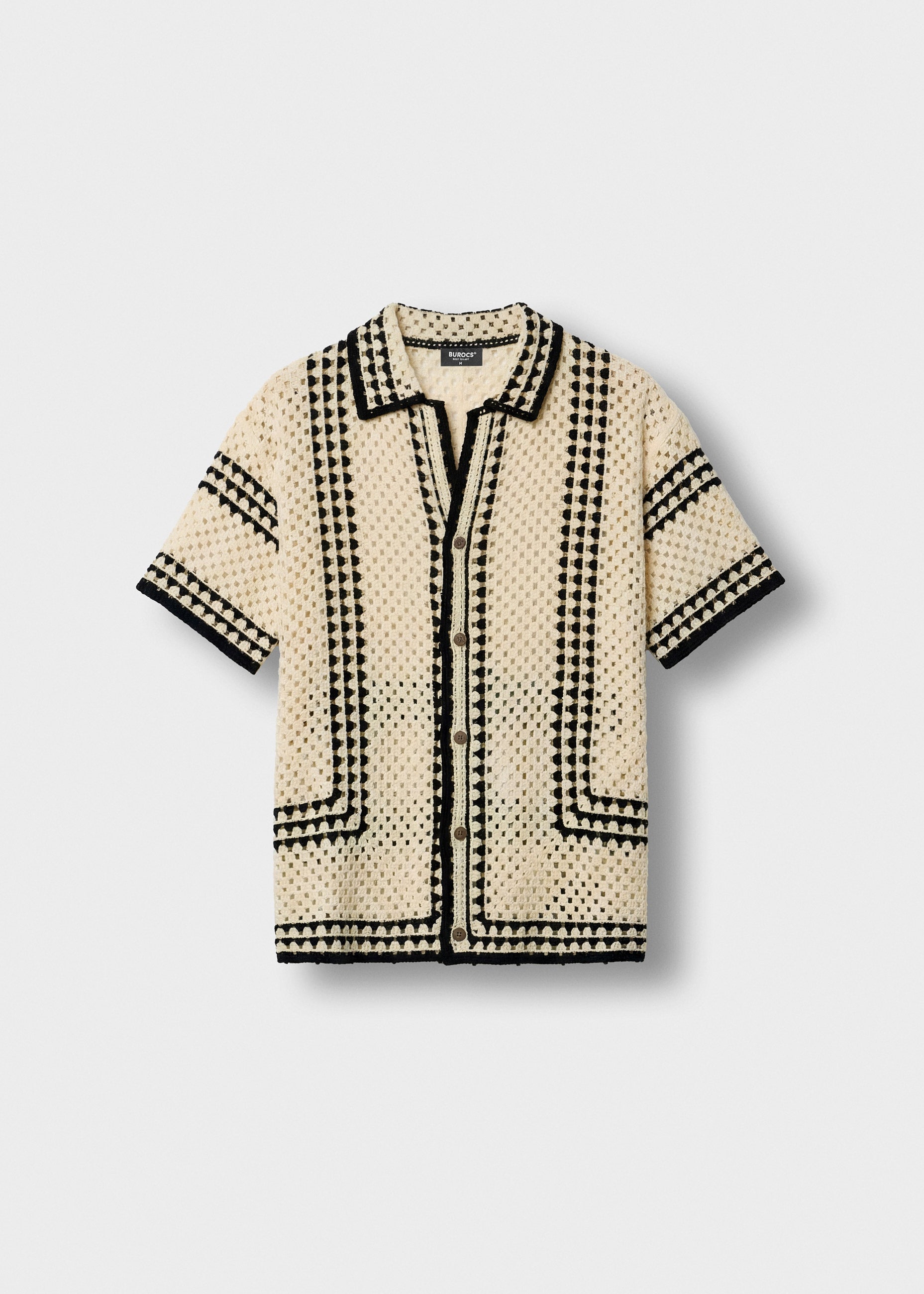 burocs-crochet-bicolor-shirt-hemd-off-white-oversize image 1