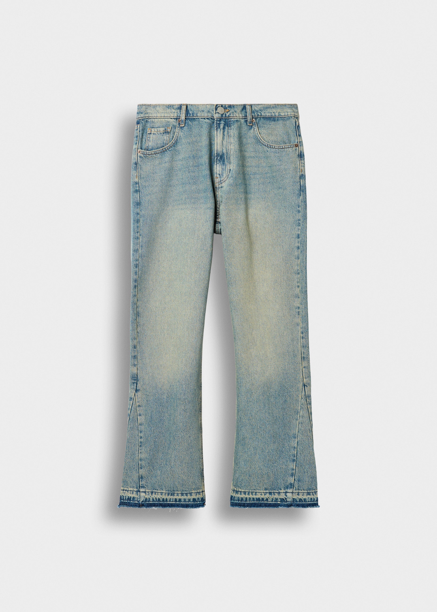 burocs-denim-tony-flared-open-hem-jeans-azure-blue image 1