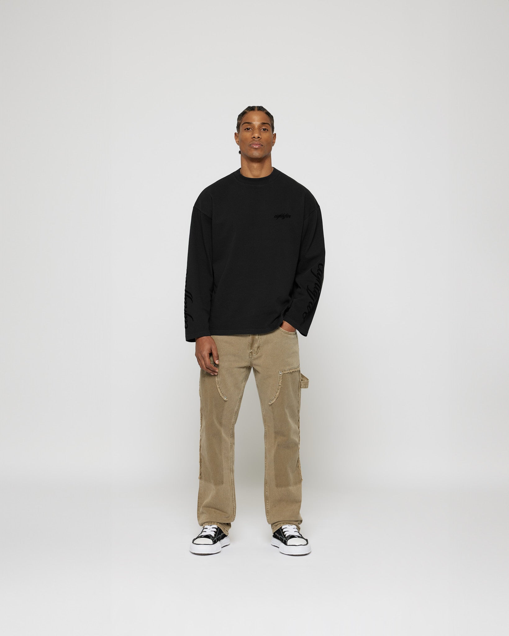eightyfive-handwritten-longsleeve-langarmshirt-black-oversized image 5