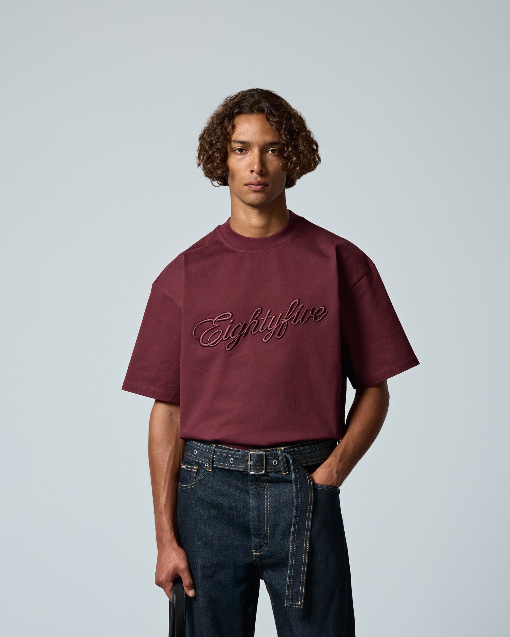 eightyfive-tops-heavy-embroidered-t-shirt-shirt-burgundy image 3