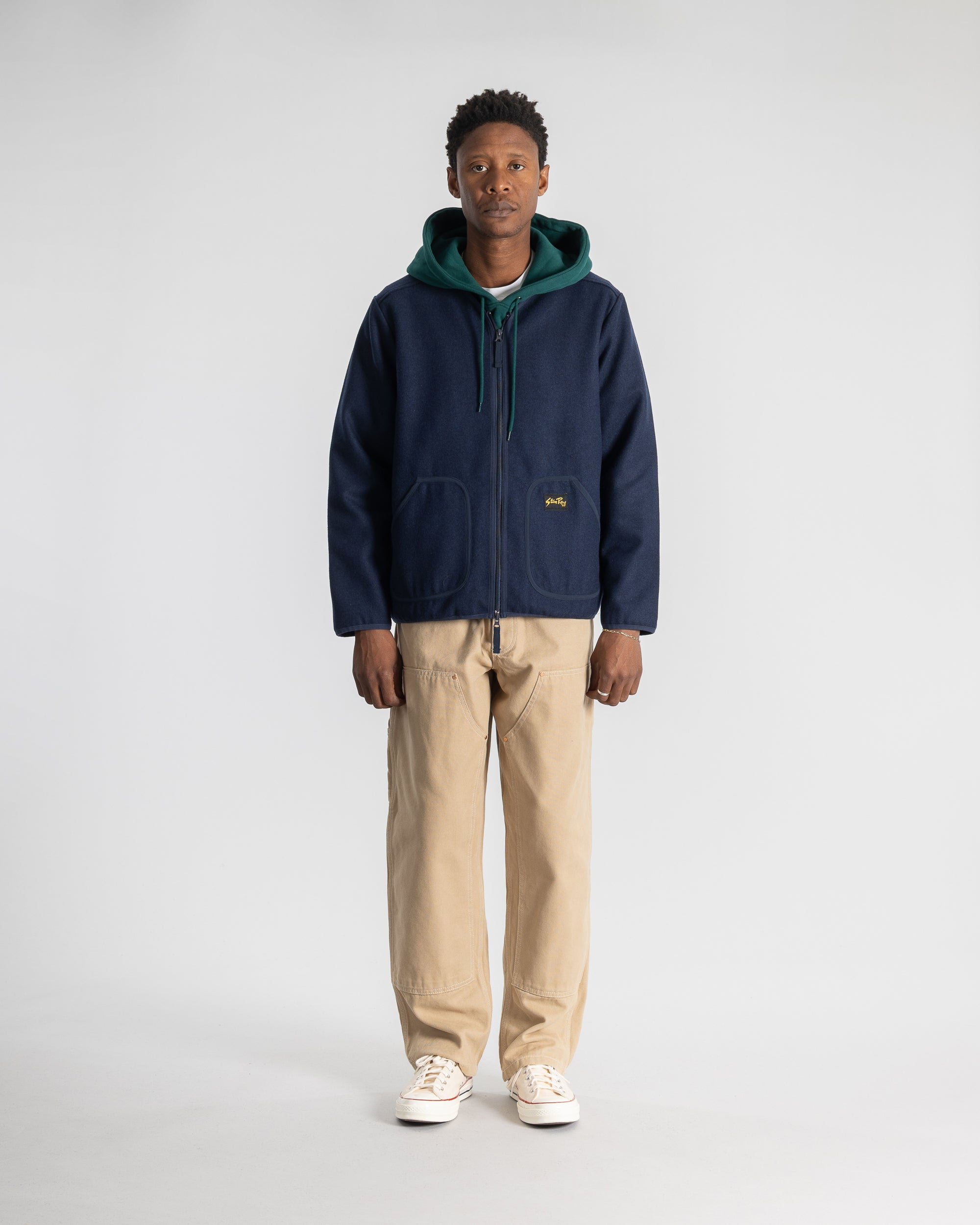 stan-ray-wool-fleece-cardigan-strickjacke-navy-heather-wolle image 2