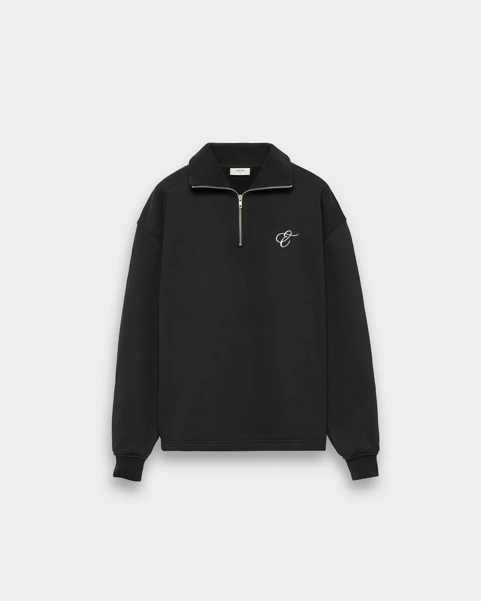 eightyfive-half-zip-sweater-pullover-schwarz-baumwolle image 1