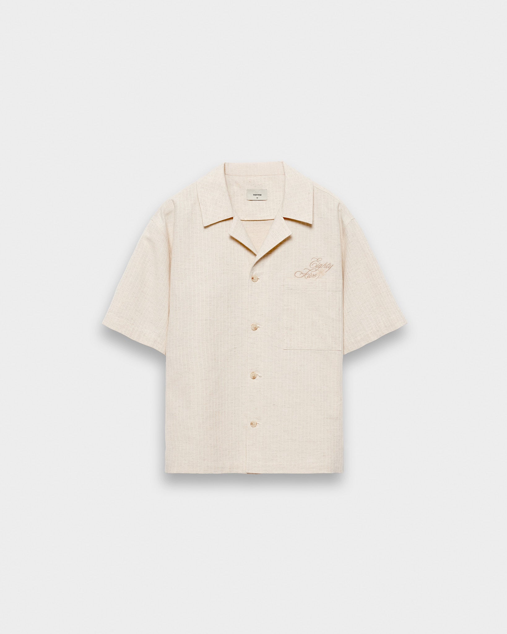 eightyfive-tops-structured-shirt-hemd-ecru-hanf-bowling-kragen image 1