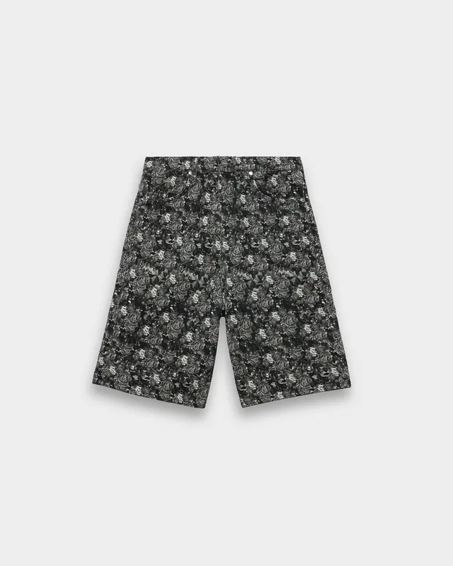 eightyfive-flower-jorts-jeansshorts-schwarz-baggy-fit image 1