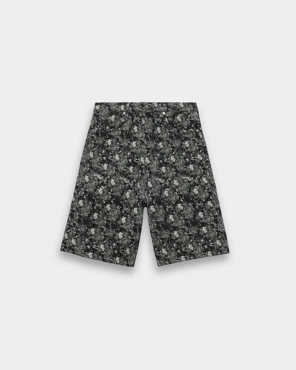 eightyfive-flower-jorts-jeansshorts-schwarz-baggy-fit image 1