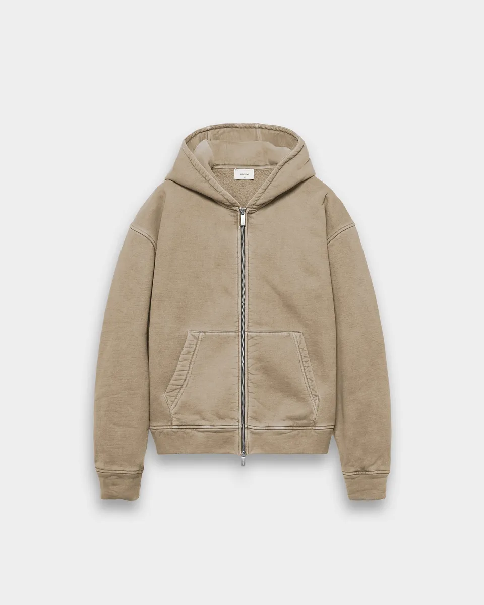 eightyfive-tops-signature-heavy-zip-hoodie-washed-taupe-490gsm image 1