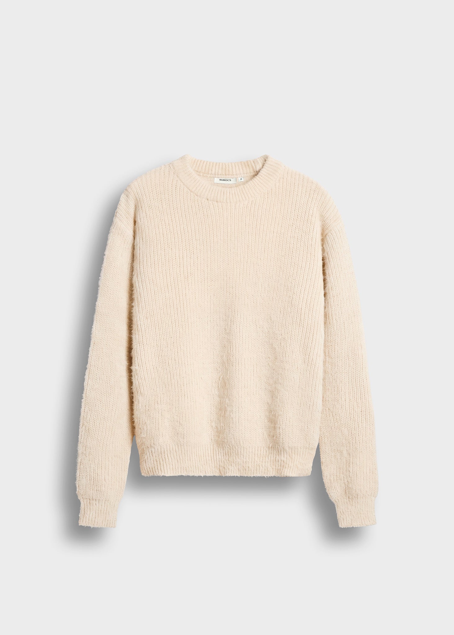 burocs-knitwear-fuzzy-knit-crewneck-pullover-off-white image 1