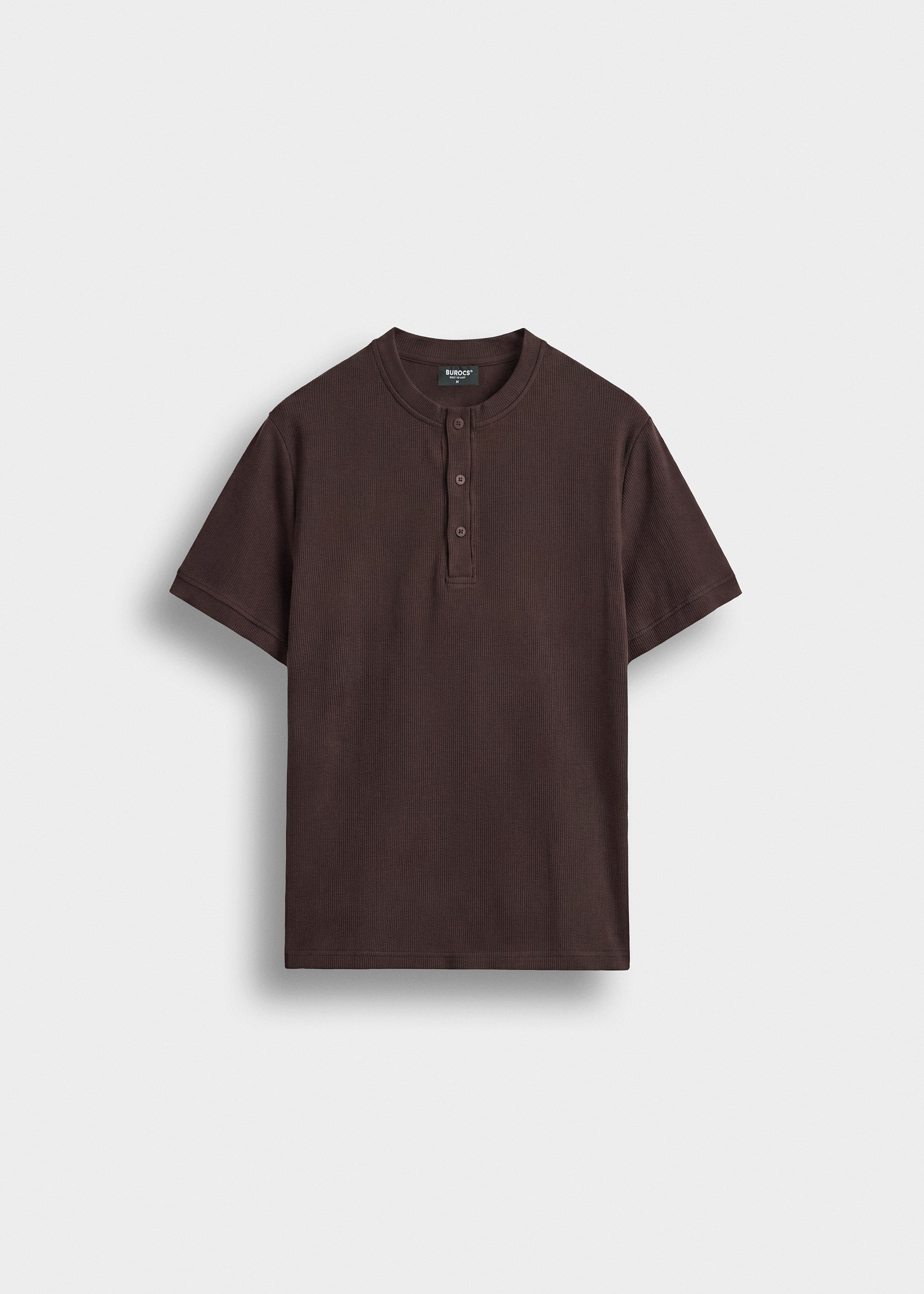 burocs-rib-henley-t-shirt-herren-braun-slim-fit image 1