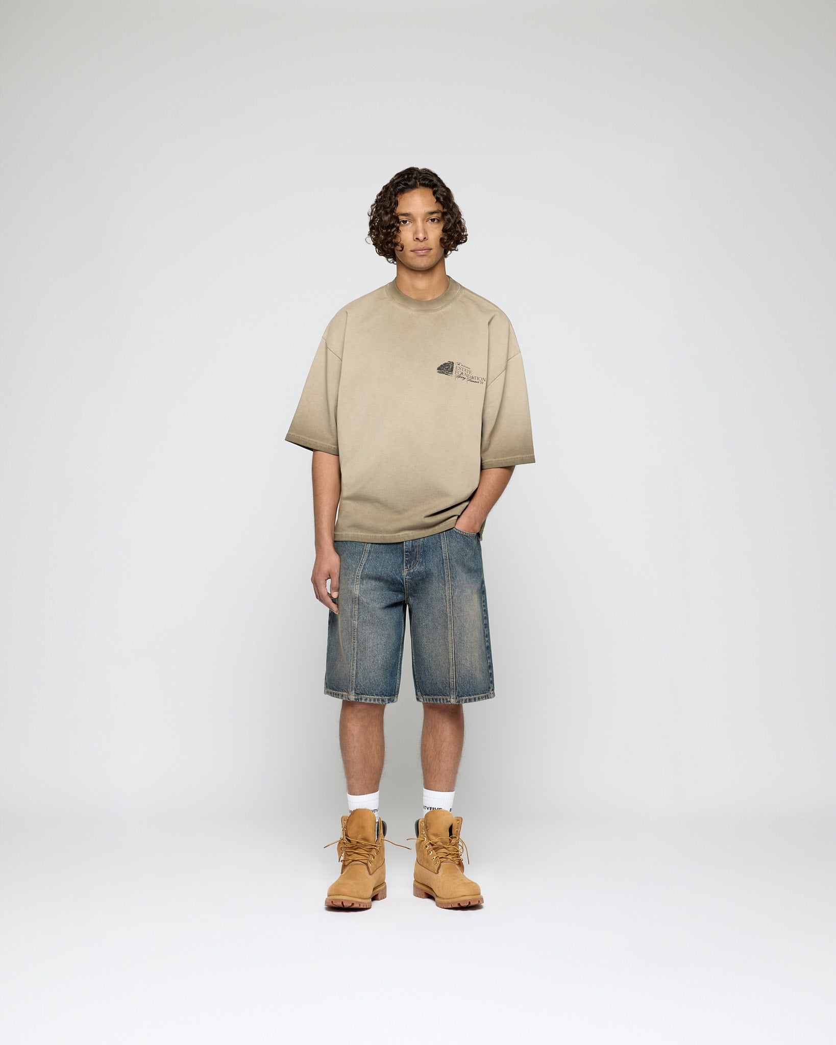 eightyfive-estate-cropped-t-shirt-herren-mocha-washed-look image 5