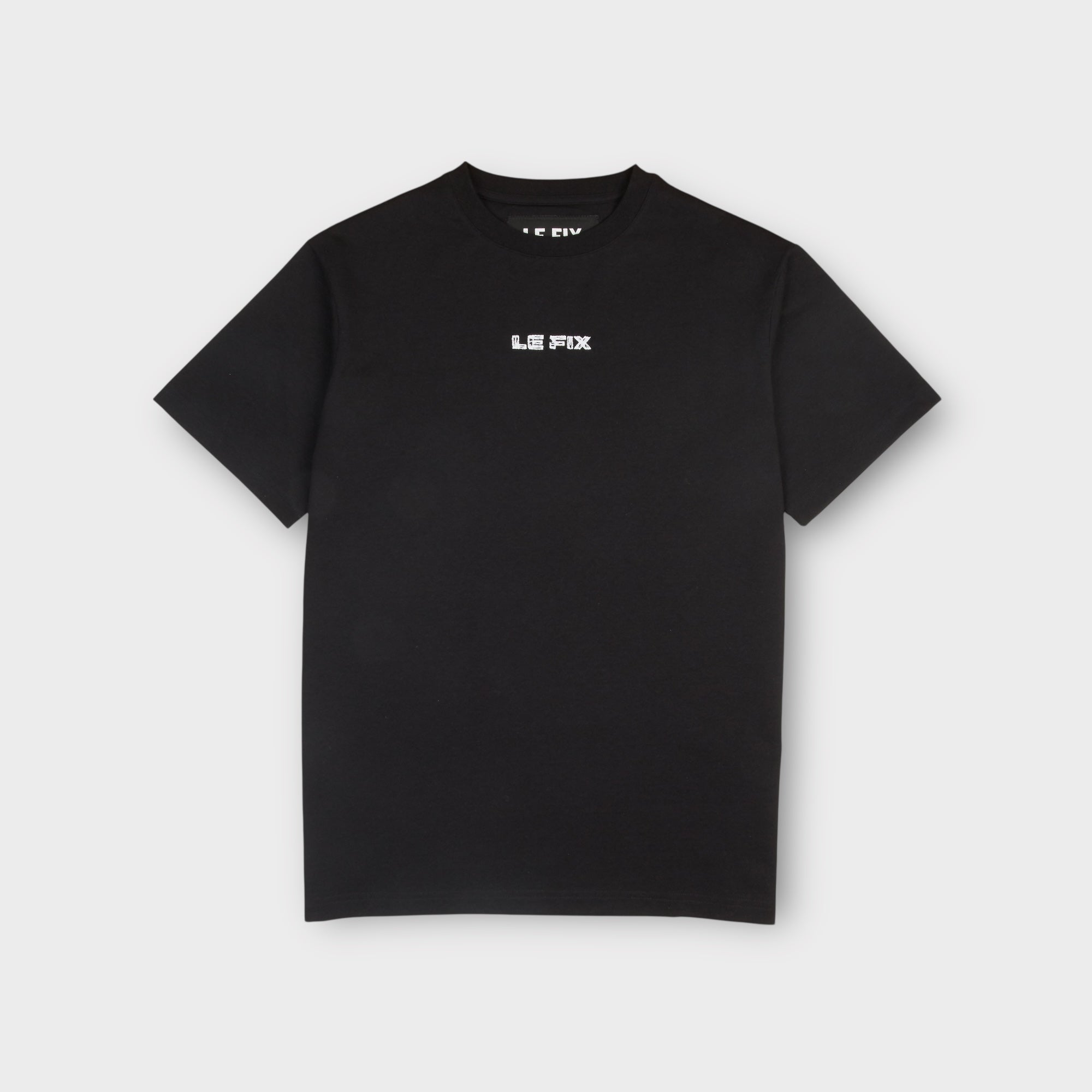 le-fix-scratched-t-shirt-schwarz-sticklogo-baumwolle image 1