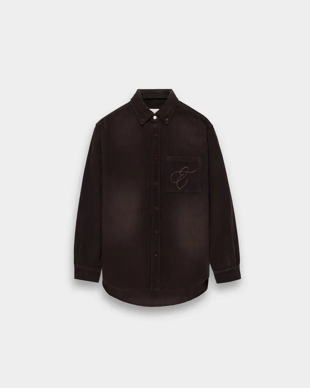 eightyfive-washed-corduroy-button-down-hemd-braun image 1