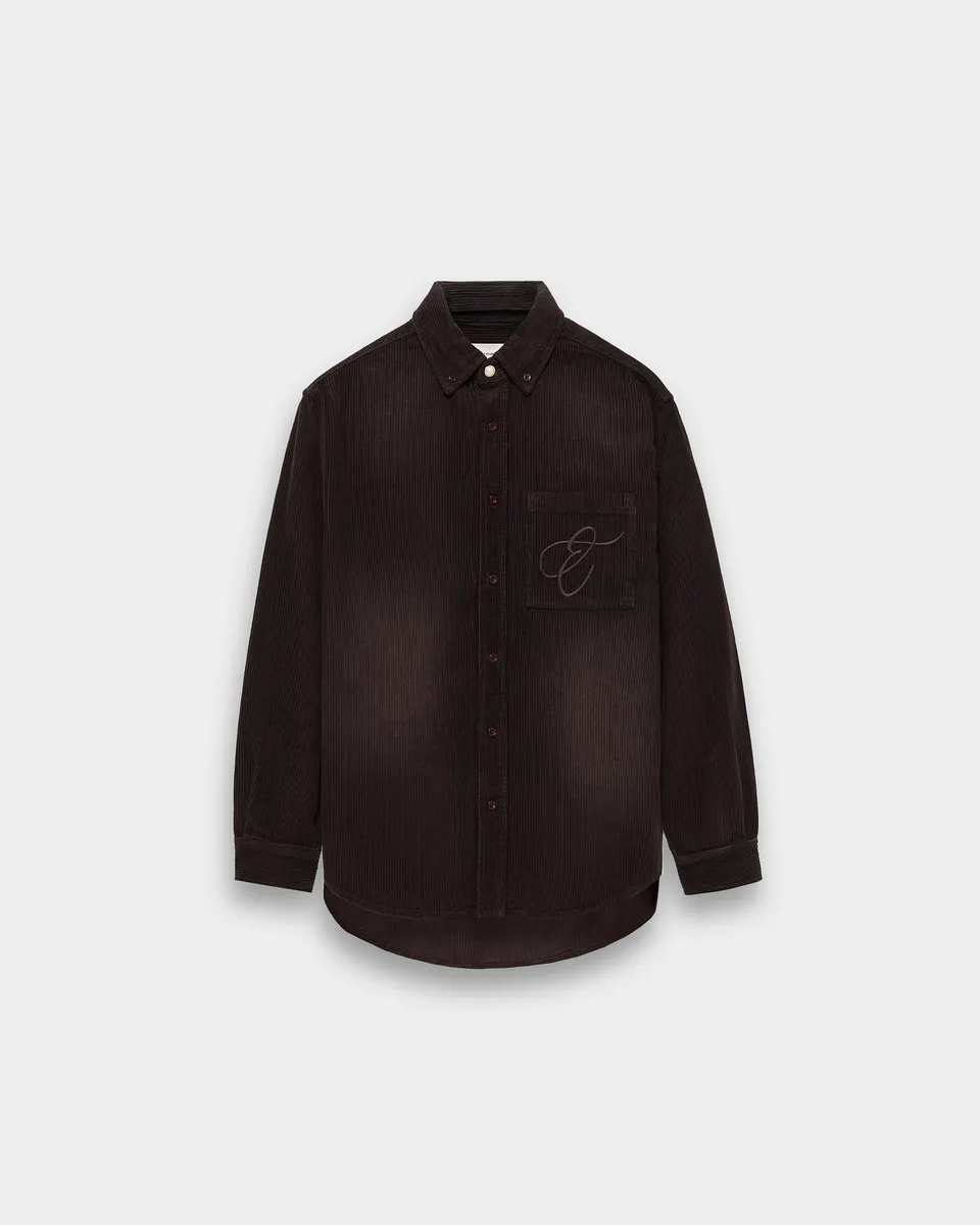 eightyfive-washed-corduroy-button-down-hemd-braun image 1