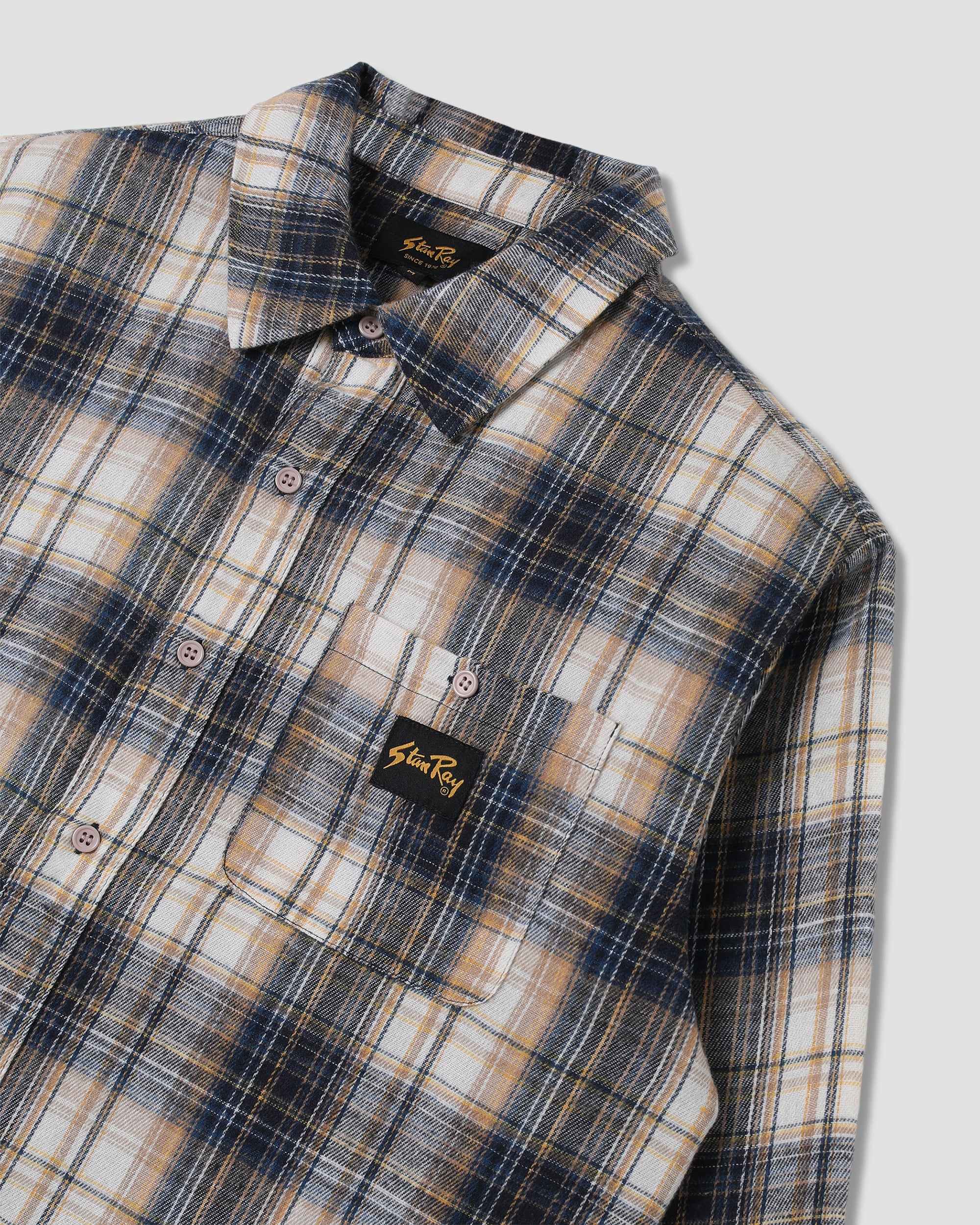 stan-ray-flannel-shirt-hemd-navy-plaid-kurzarm image 6