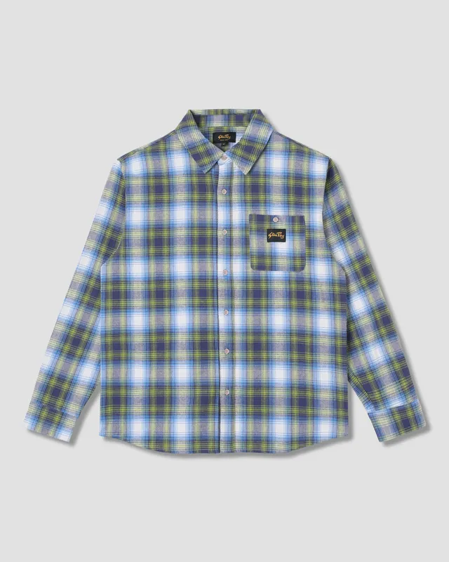stan-ray-flannel-shirt-herren-hemd-bright-blue-plaid-kurzarm image 1