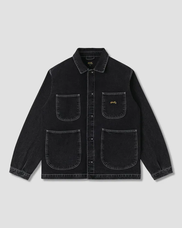 stan-ray-coverall-jacket-arbeitsjacke-stonewashed-black-denim image 1