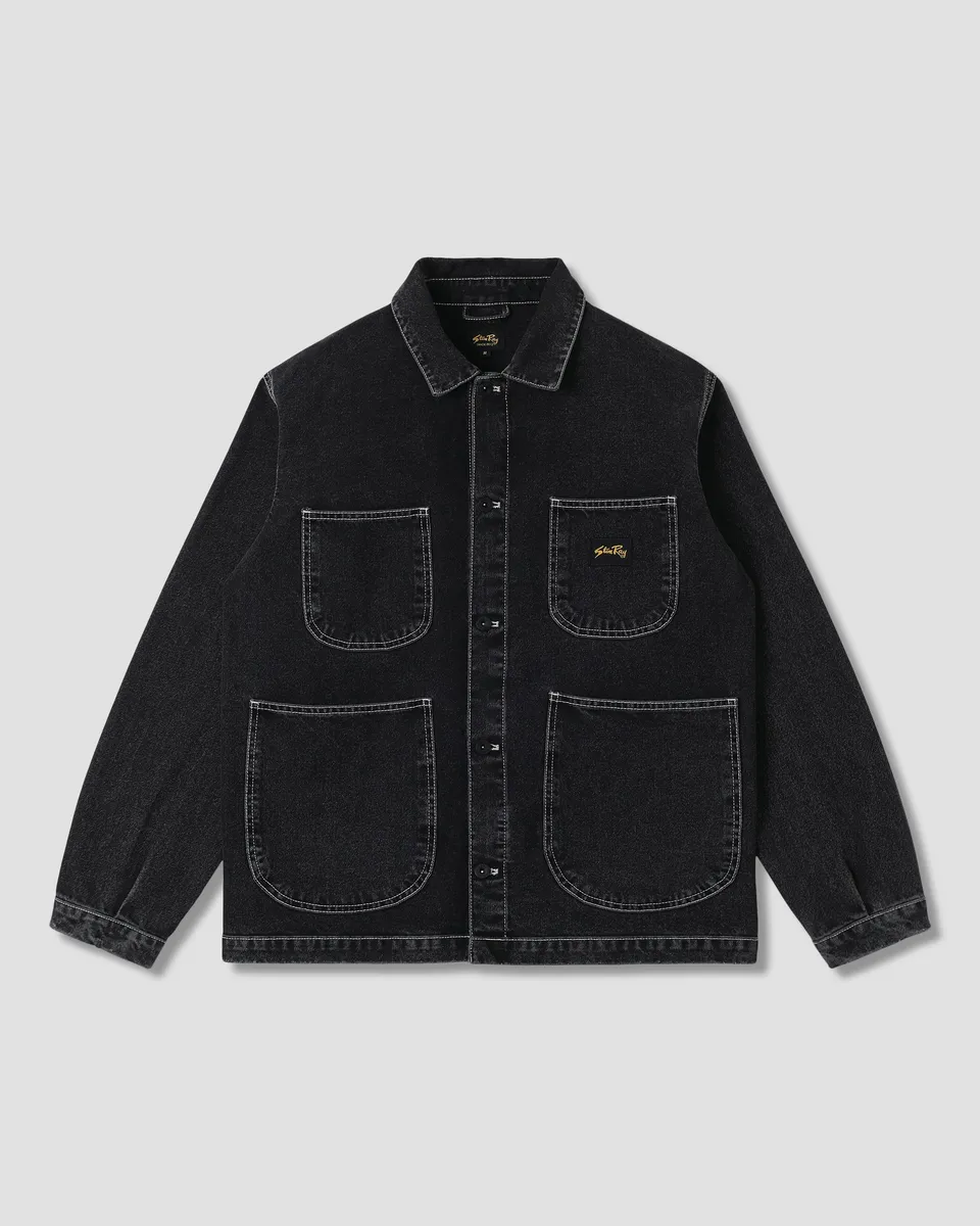 stan-ray-coverall-jacket-arbeitsjacke-stonewashed-black-denim image 1
