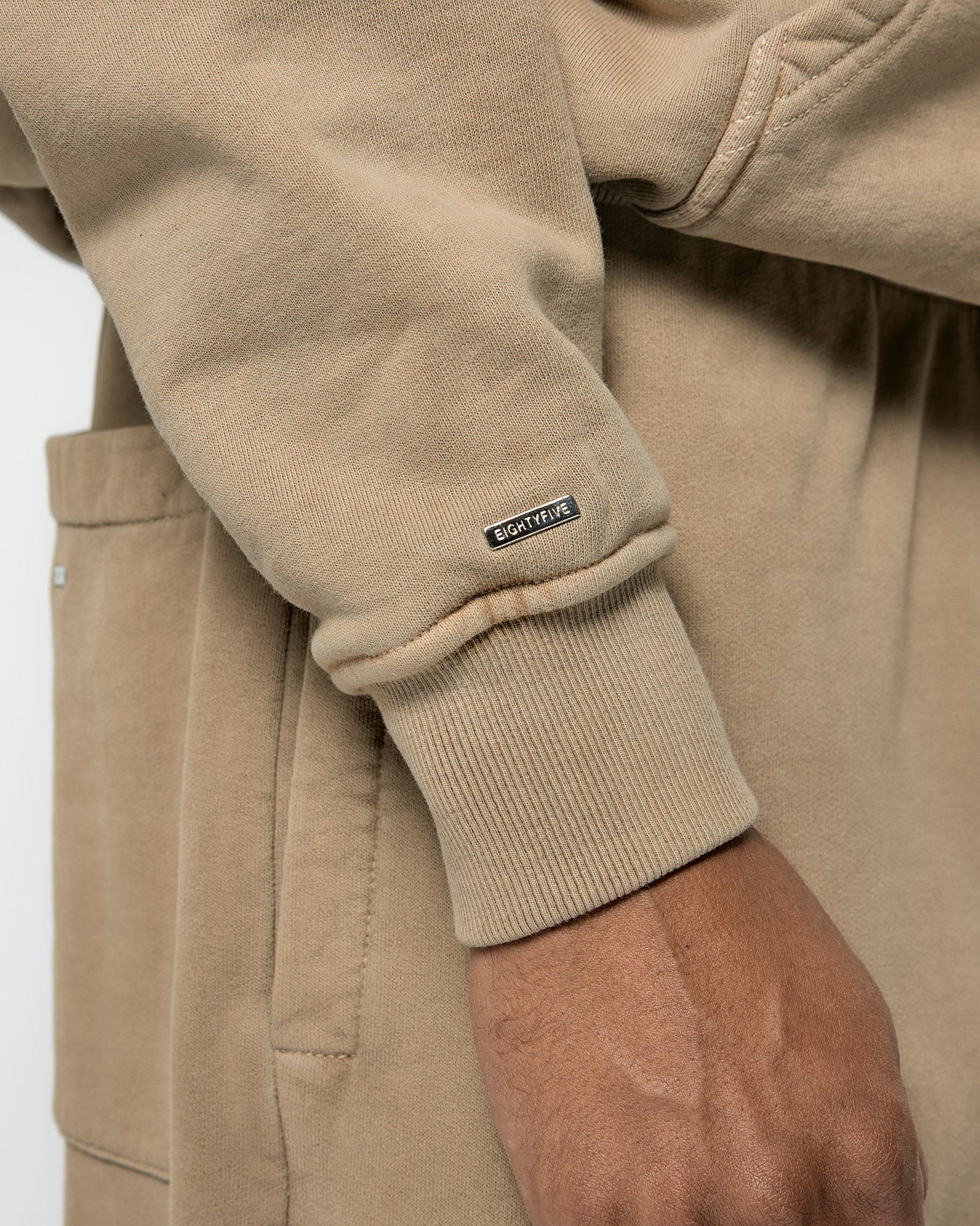 eightyfive-tops-washed-premier-zip-hoodie-mocha-490gsm image 6