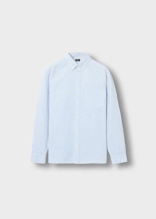 burocs-shirts-seersucker-shirt-blue-button-down-herren image 1