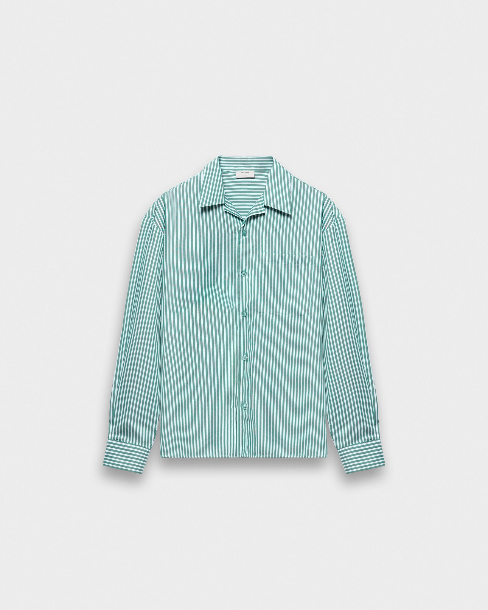 eightyfive-tops-striped-shirt-resort-hemd-green-striped image 1
