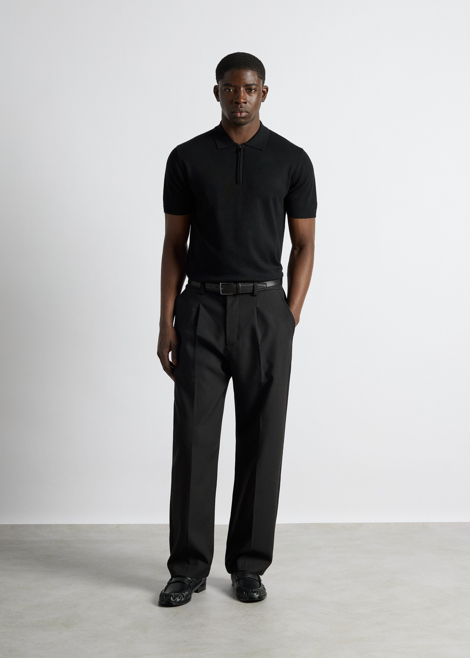 burocs-quarter-zip-polo-shirt-poloshirt-schwarz-slim-fit image 5