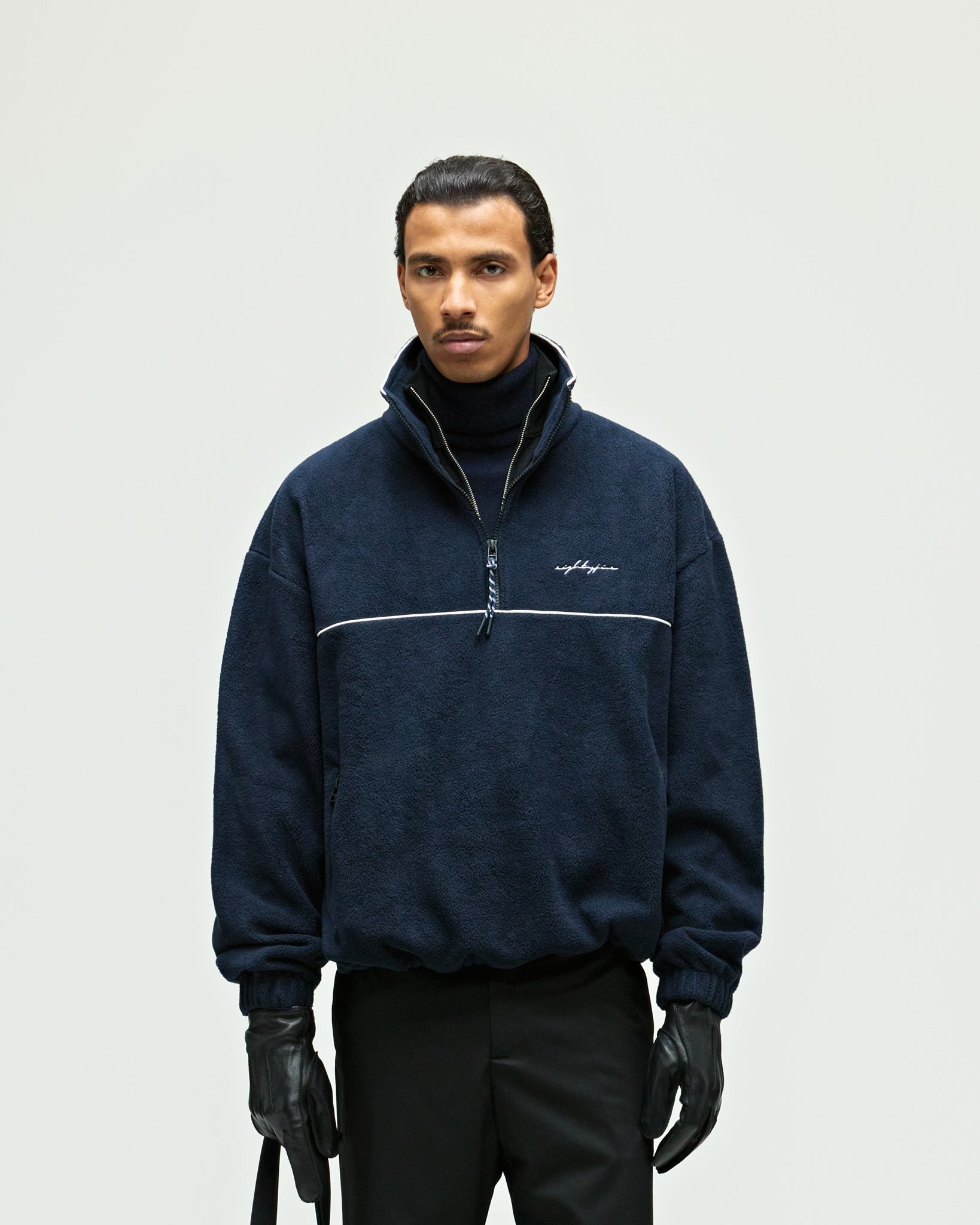 eightyfive-fleece-half-zip-windbreaker-navy-herren-oversize image 3