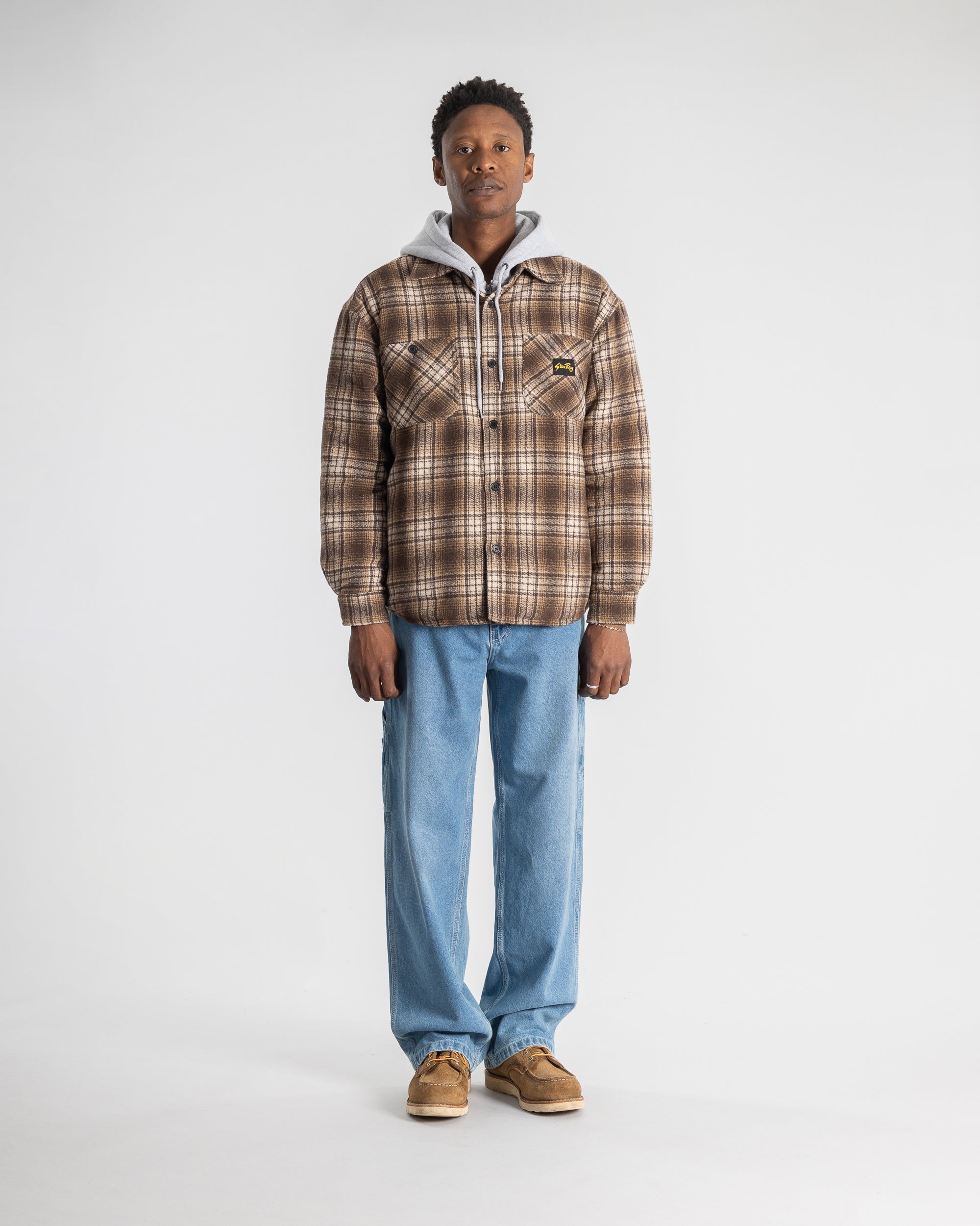 stan-ray-quilted-plaid-overshirt-braun-gesteppt image 2