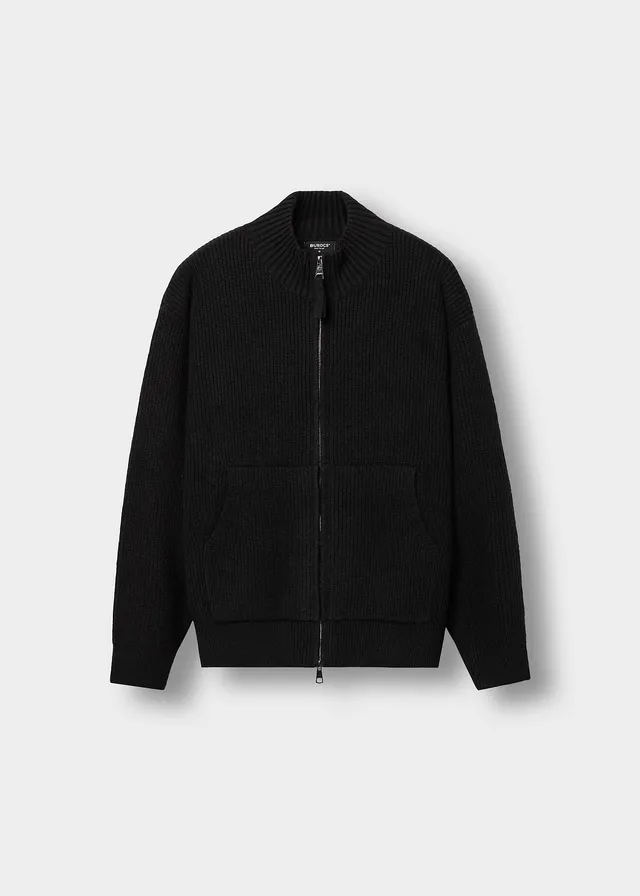 burocs-kangaroo-zip-cardigan-black-mit-stehkragen image 1