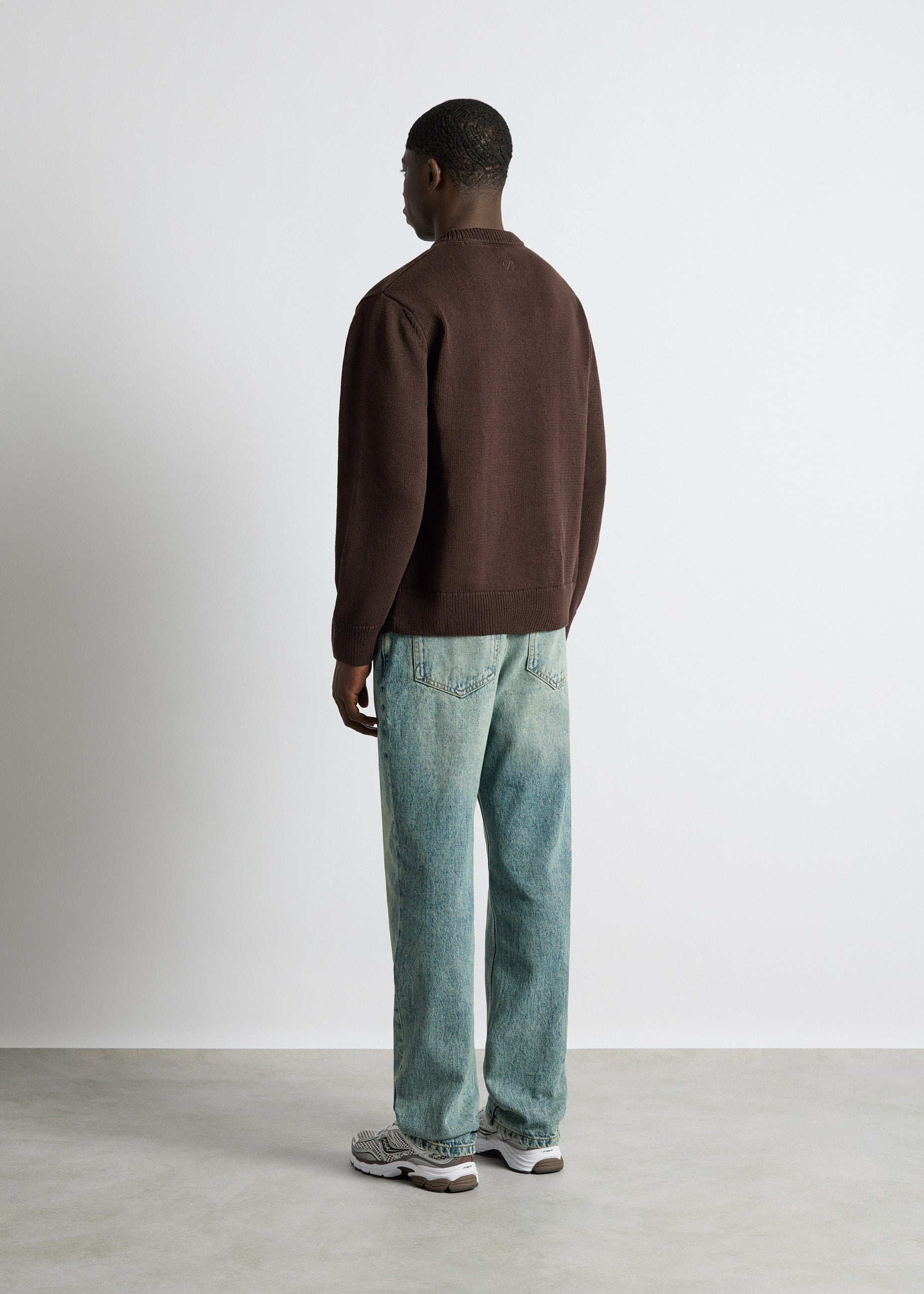 burocs-sweater-cotton-crewneck-sweater-pullover-brown-oversized image 5