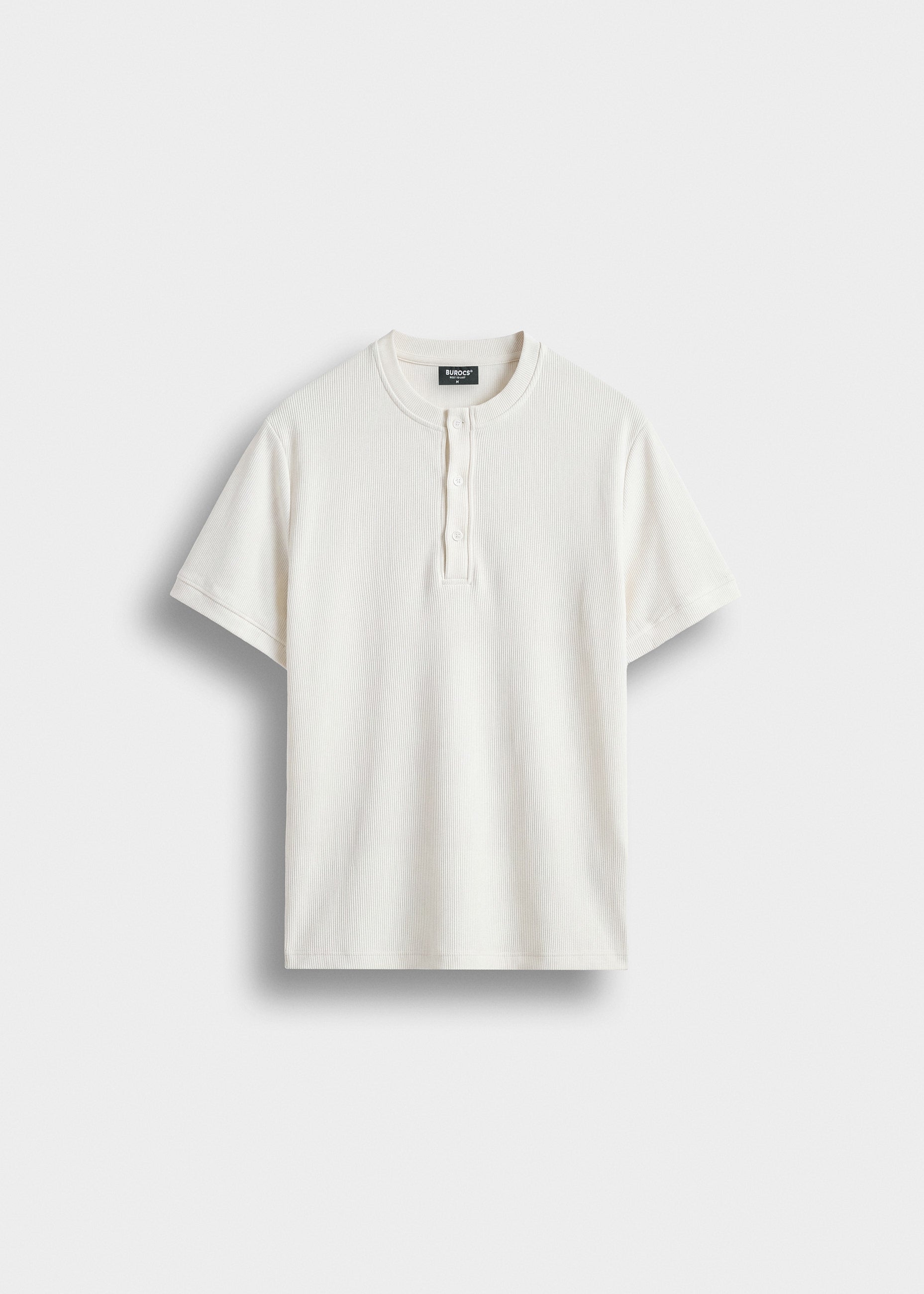 burocs-rib-henley-t-shirt-herren-t-shirt-off-white-slim-fit image 1