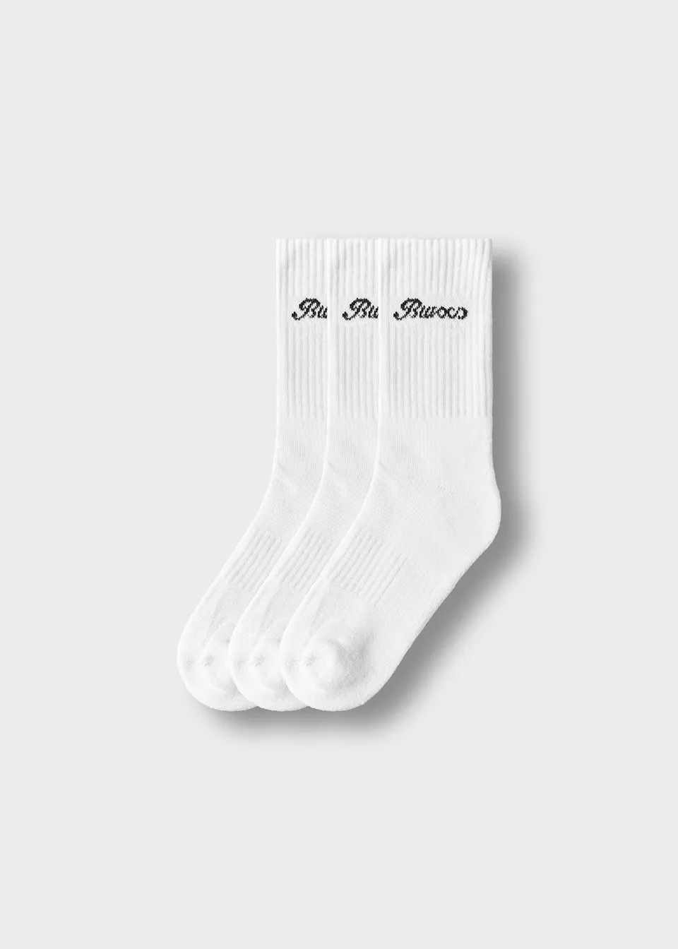 burocs-logo-crew-socks-3-pack-wei-baumwolle image 1