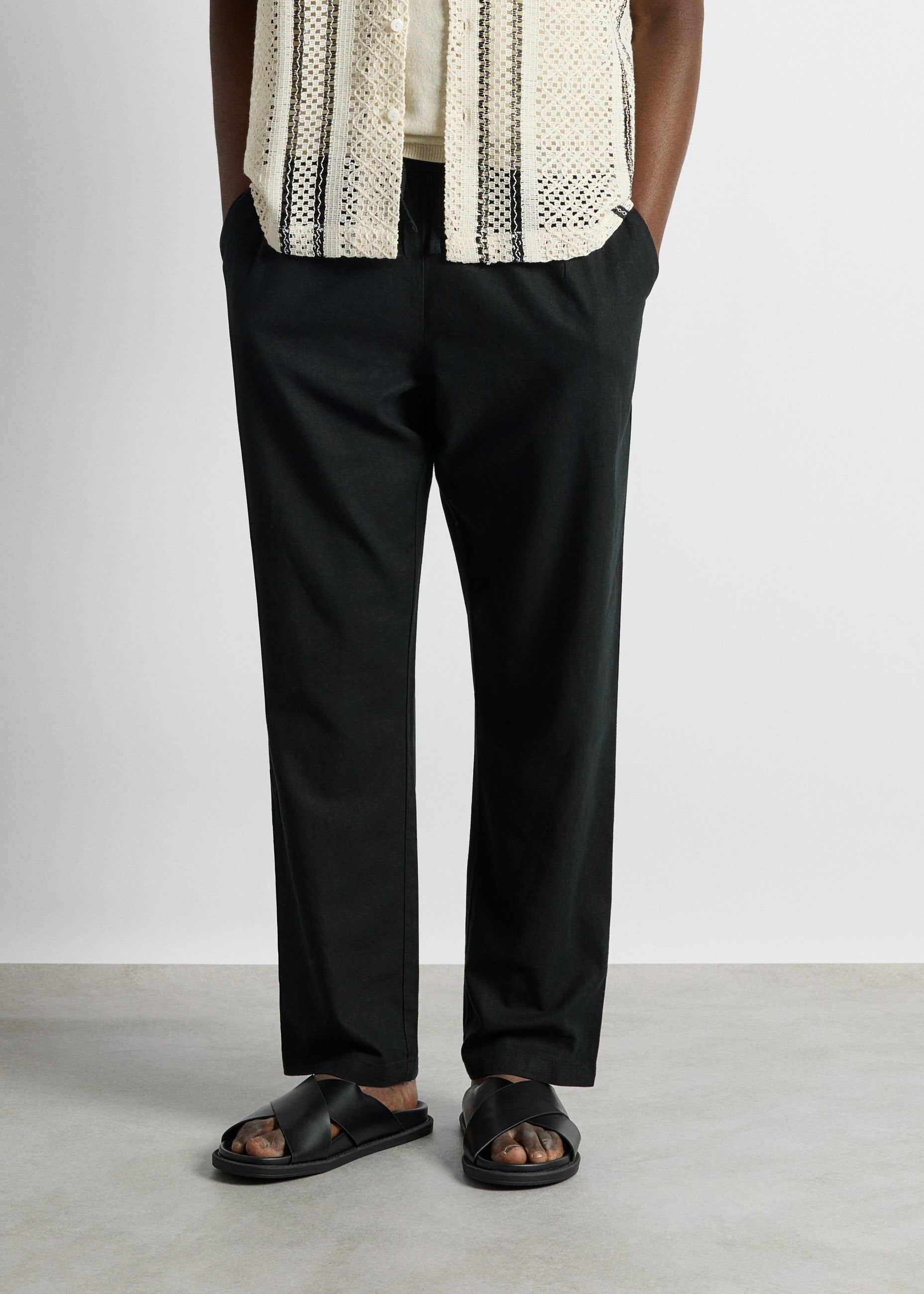burocs-linen-blend-pants-hose-schwarz-regular image 3