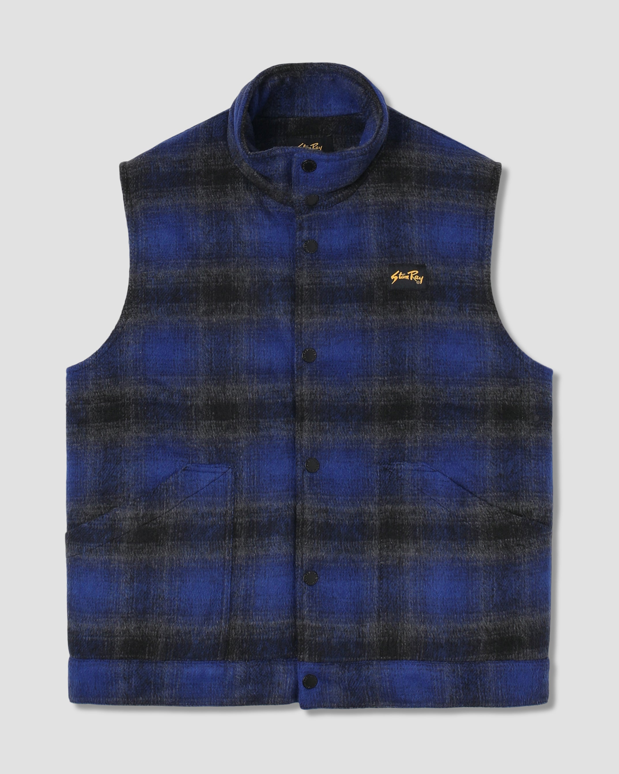 stan-ray-down-plaid-weste-navy-kariert-wattiert image 1