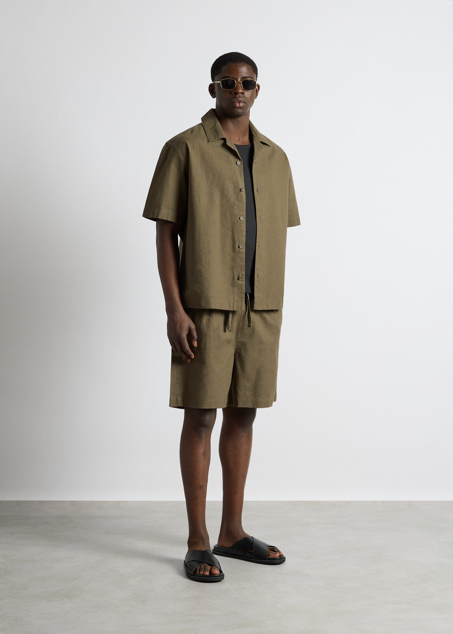 burocs-shirts-linen-blend-short-sleeve-shirt-hemd-khaki-leinen image 5
