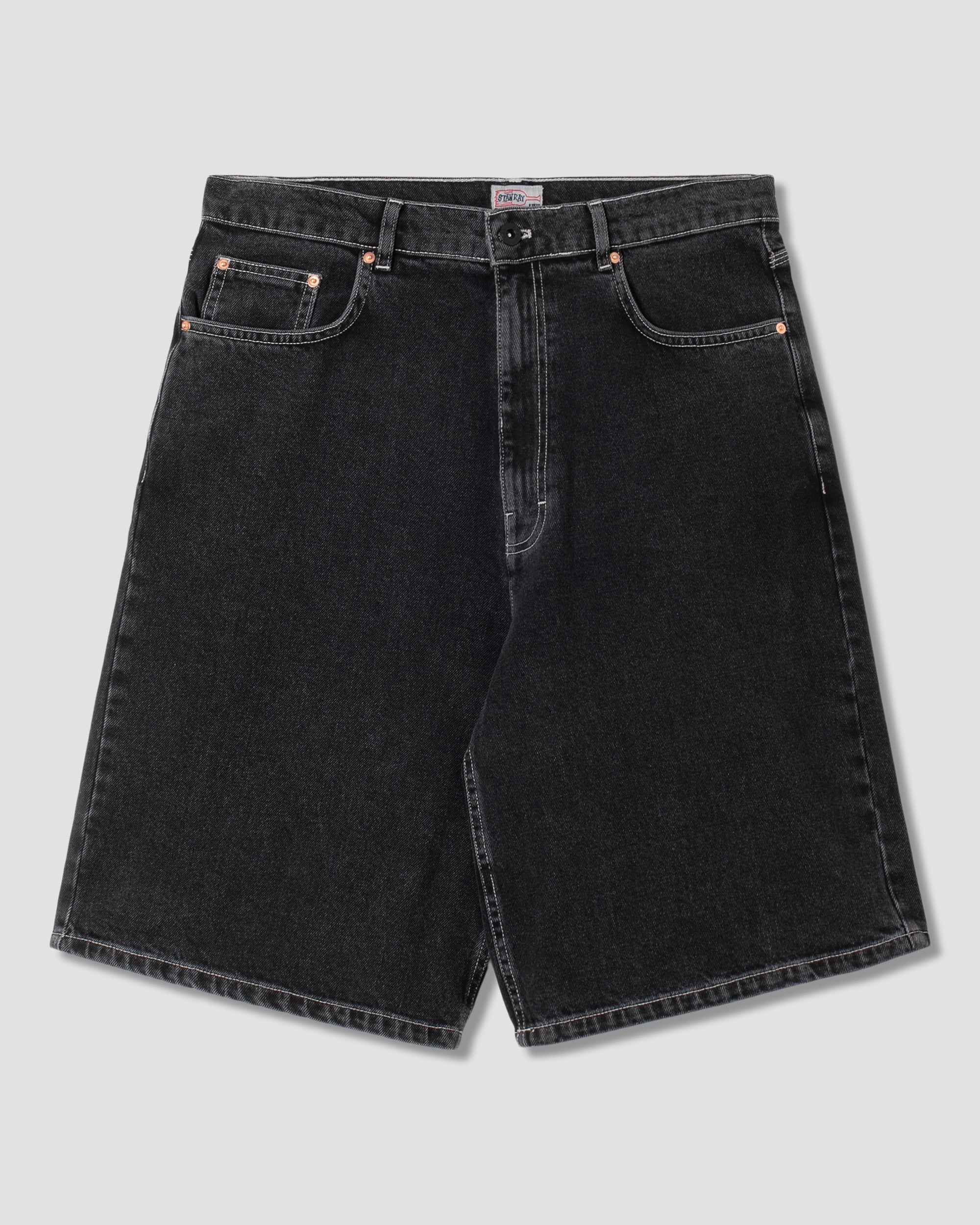 stan-ray-wide-5-short-jeansshorts-washed-black-denim image 1